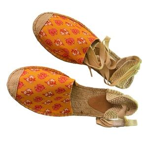 J. Crew Orange and Pink Espadrilles Vibrant Summer Flats